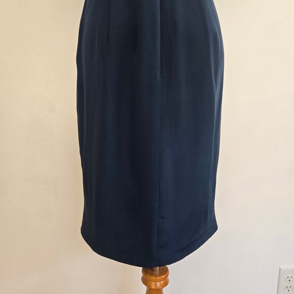 Marchesa Notte Silk Cocktail Dress Teal Flutter Sleeves Gathered Women 6 - Picture 7 of 12